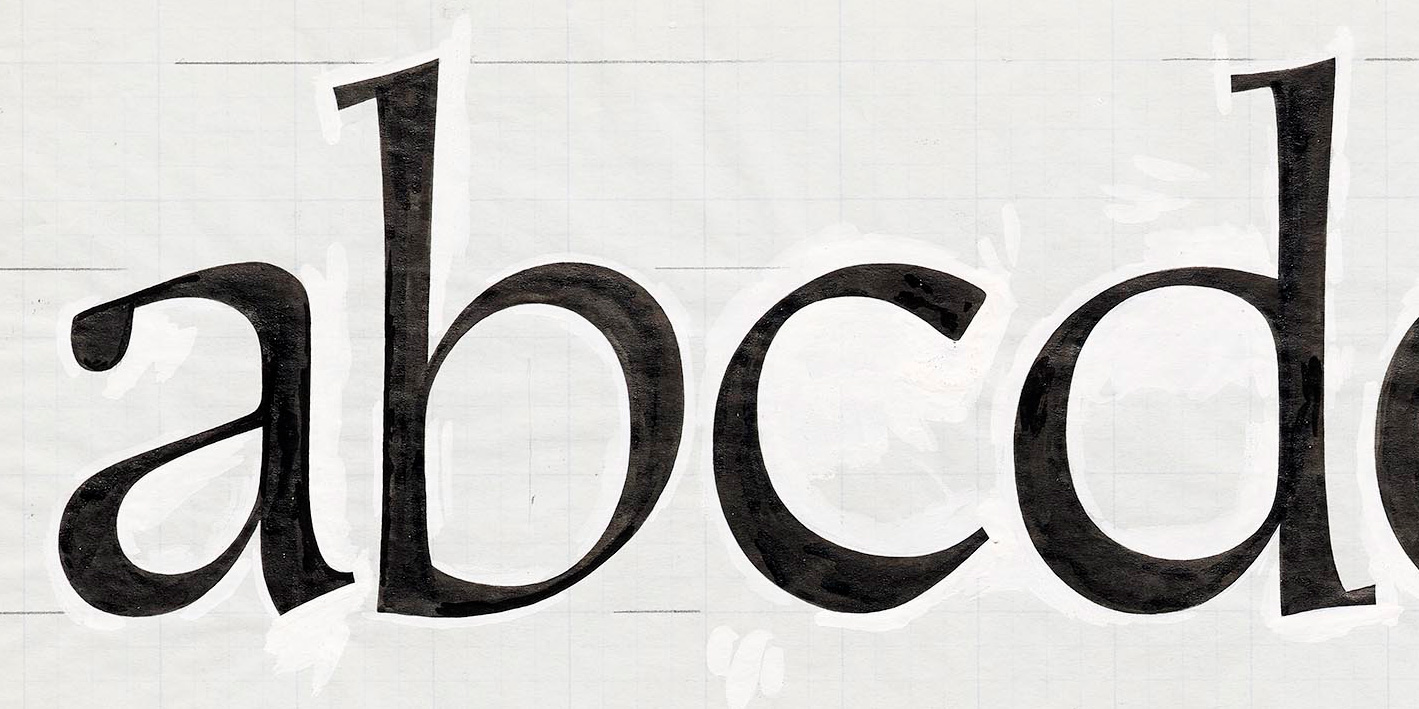 Arthur Baker, original typeface drawings, titled “Signac”, ca. 1970.